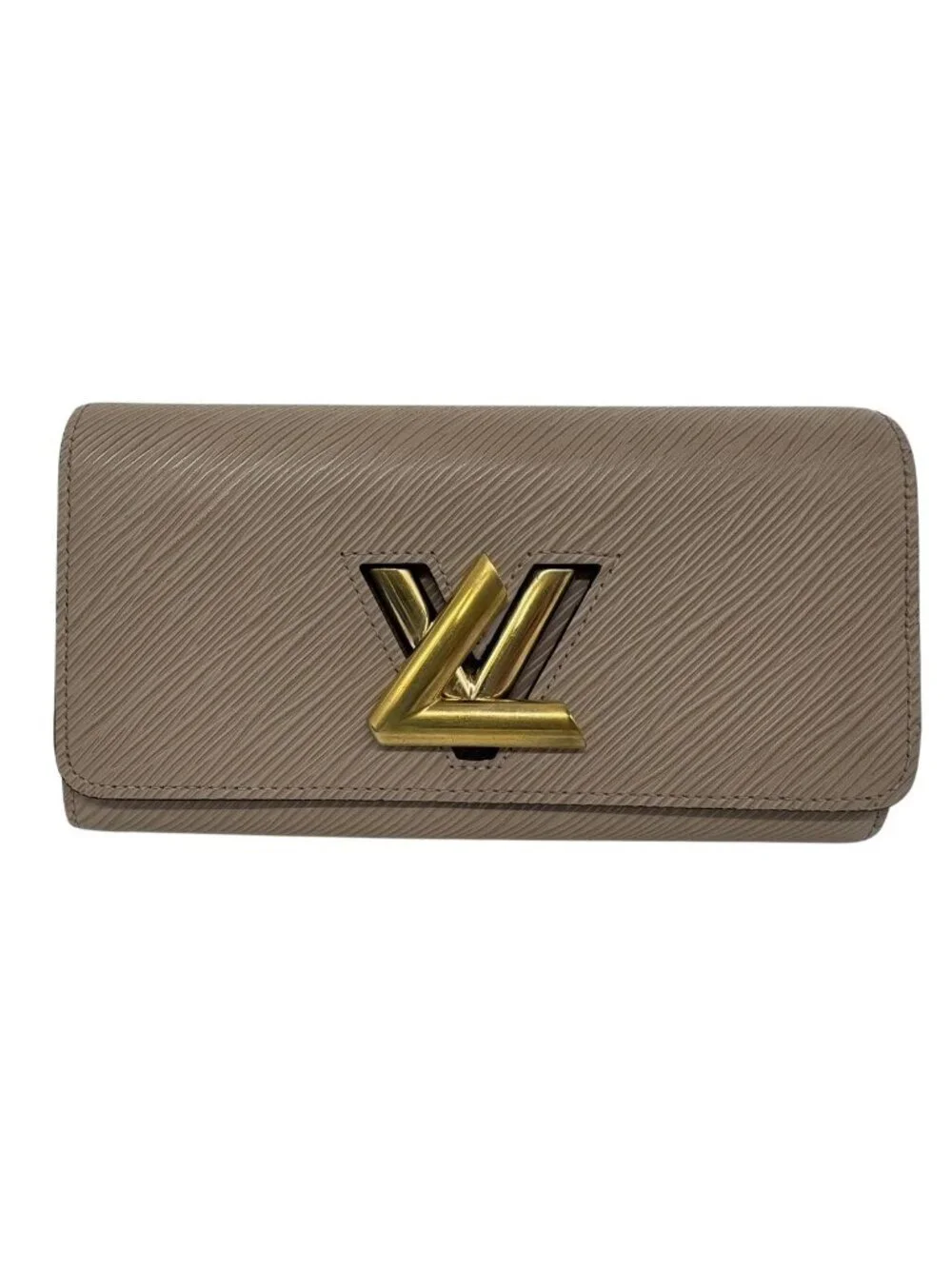 Louis Vuitton Portefeuille Twist Folded Wallet Epi Beige Gold